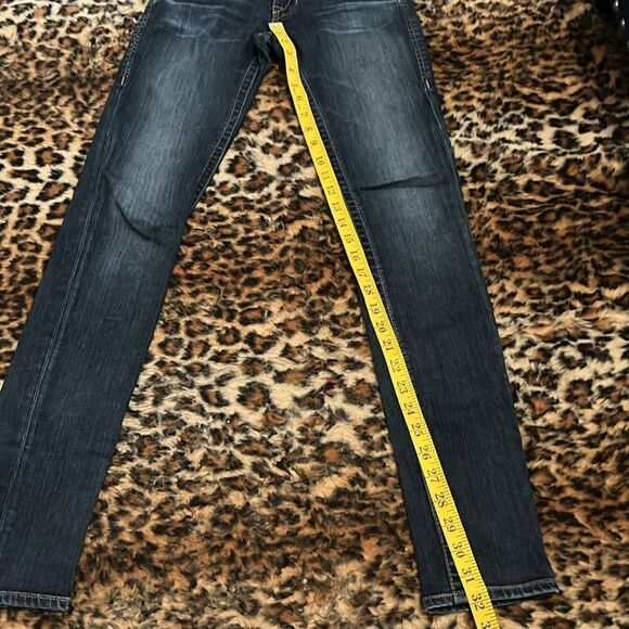 Big Star Liv Skinny Blue Factory Distressed Denim Jeans Festival Concert Event - Picture 4 of 13